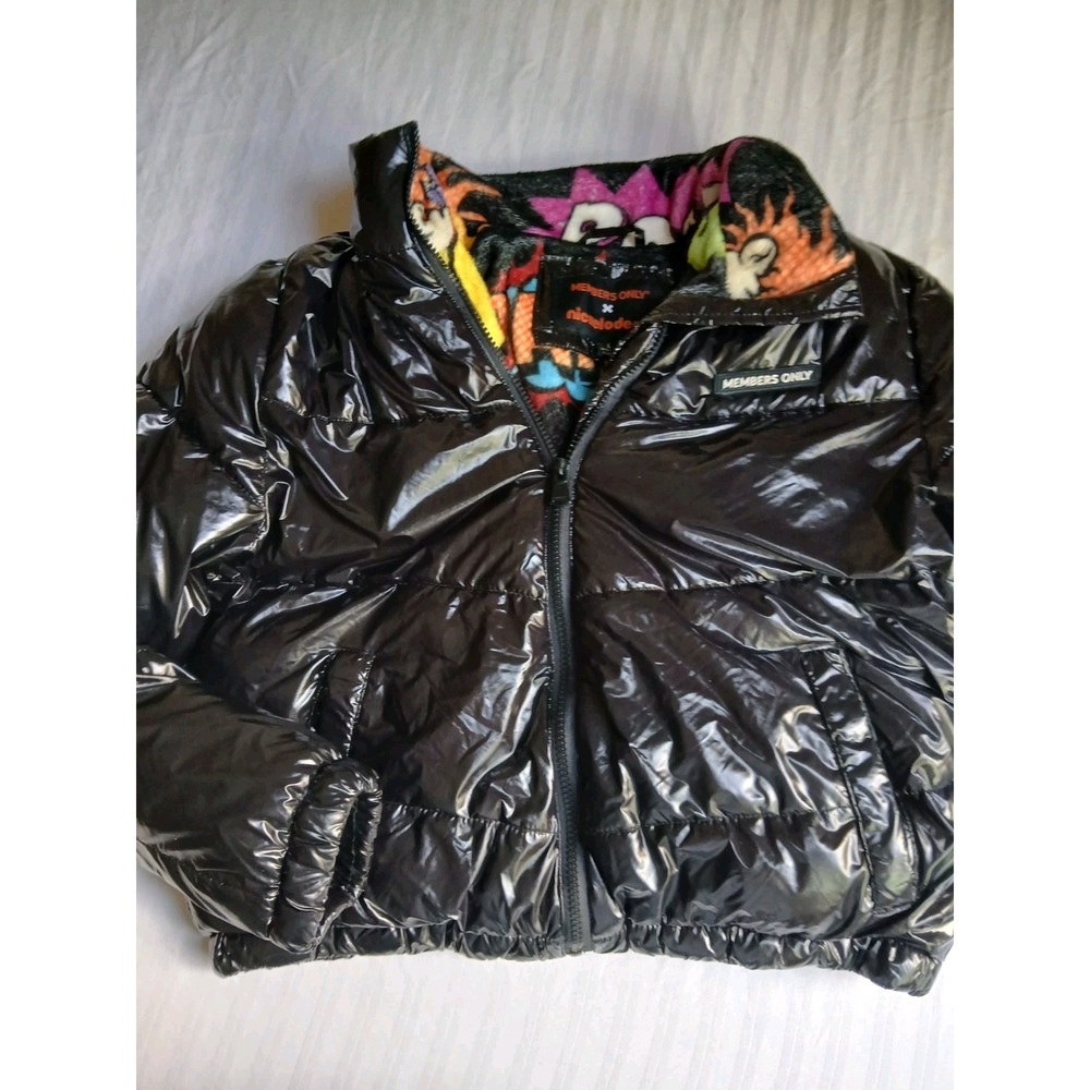 Members Only Jacket Large Womens Nickelodeon Puffer Crop Grunge Street